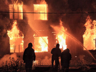 house burning down